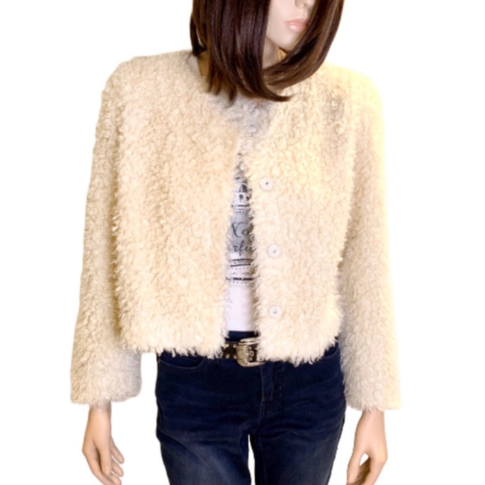 1. State Faux Furry Jacket Size Large - Picture 2 of 7